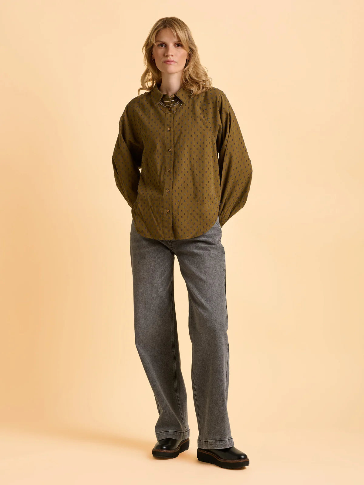 Julia Cotton Dobby Blouse