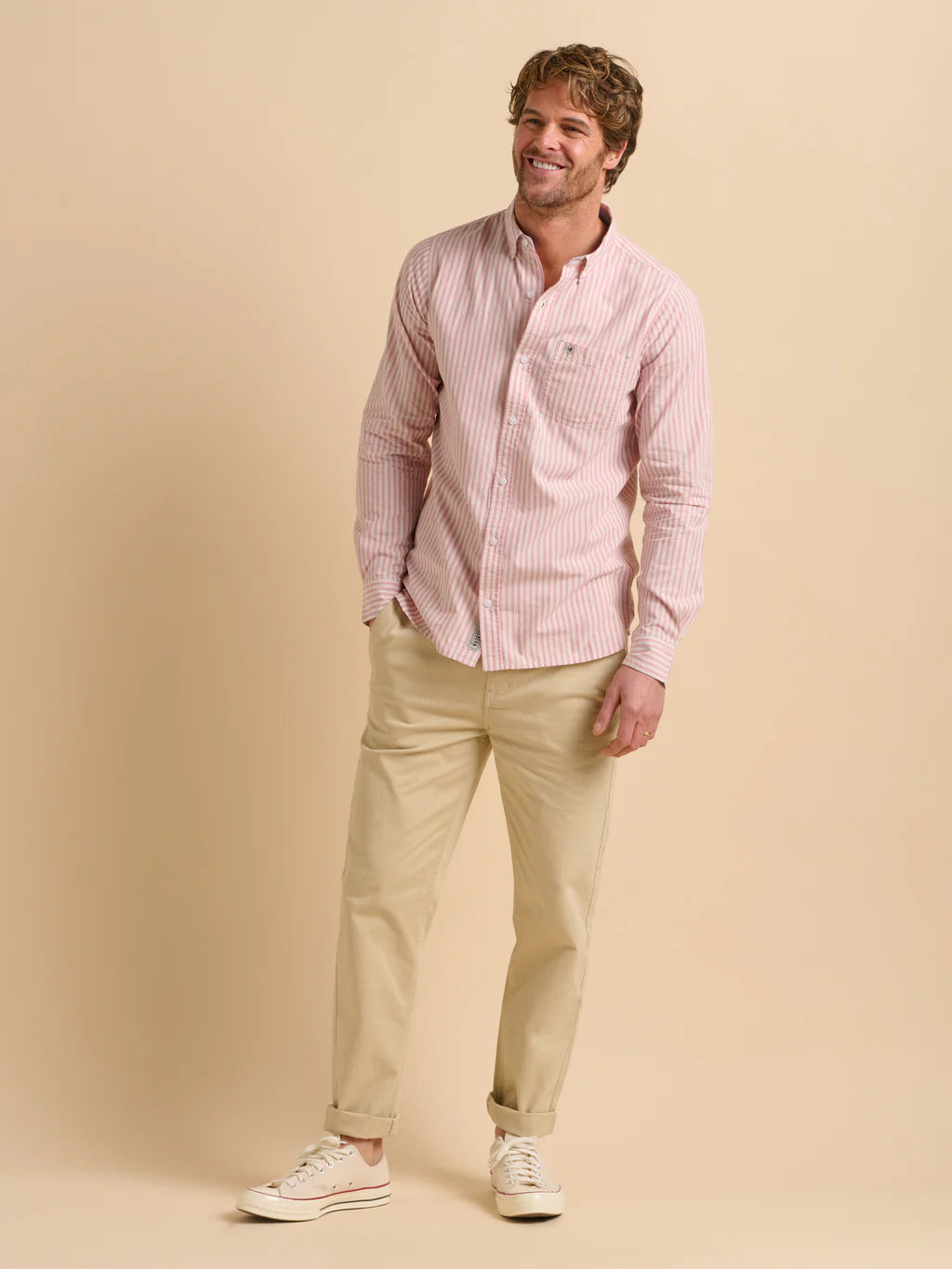 Menswear Brakeburn Pink Stripe Shirt