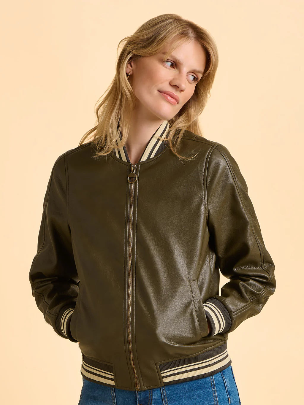 Brakeburn Khaki Blaze Bomber Jacket