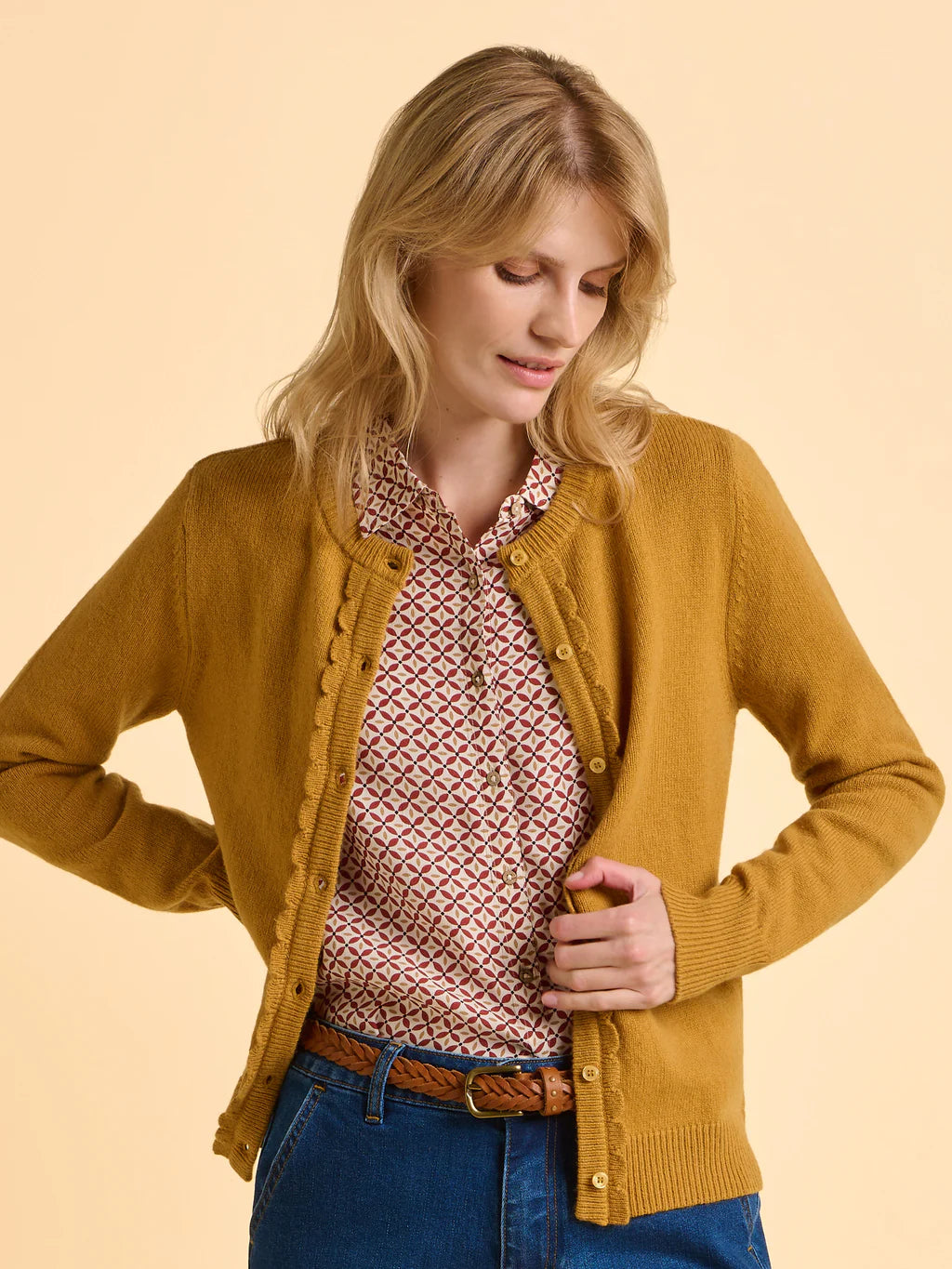 Brakeburn Crescent Cardigan- Yellow