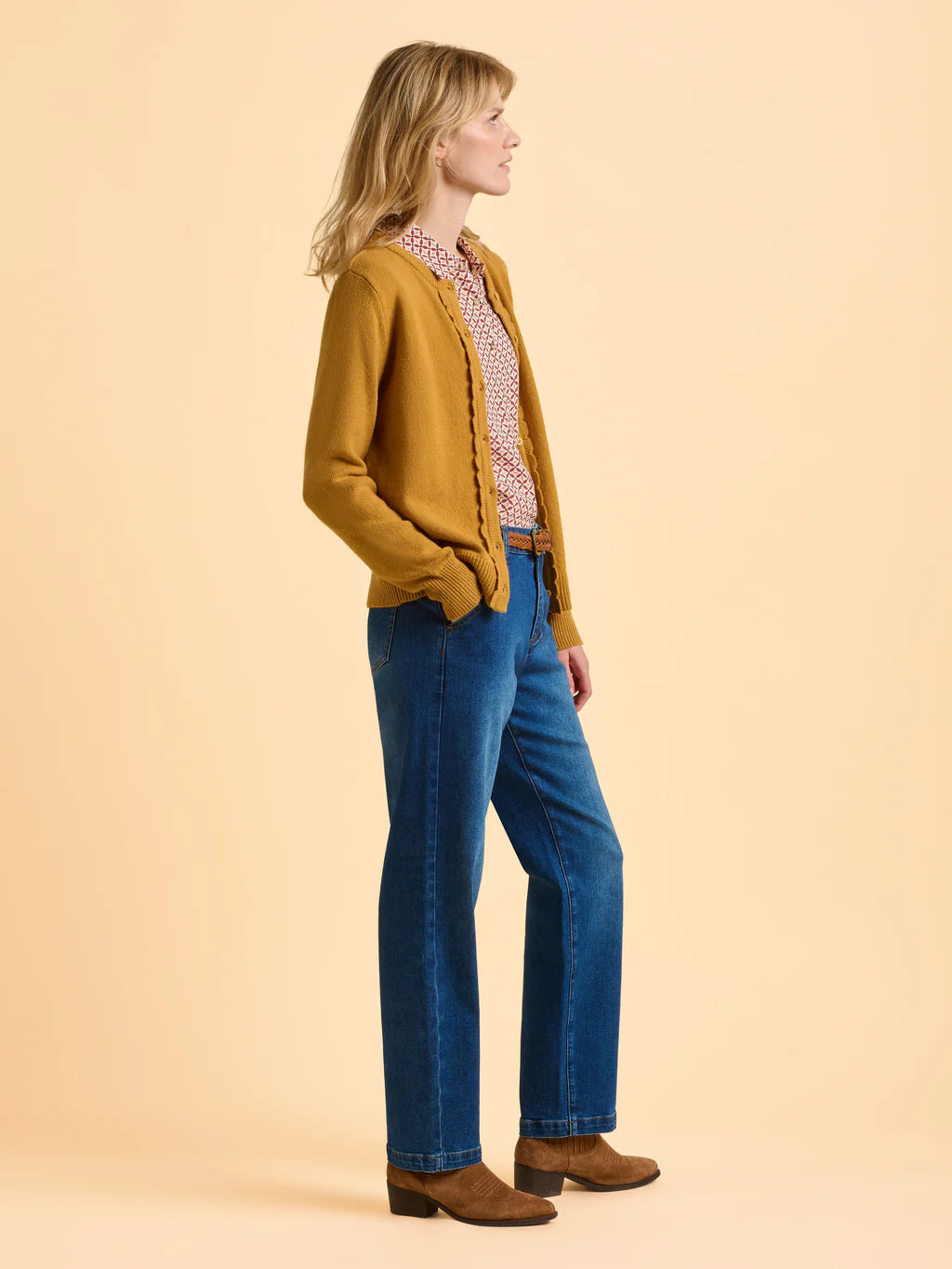 Brakeburn Crescent Cardigan- Yellow