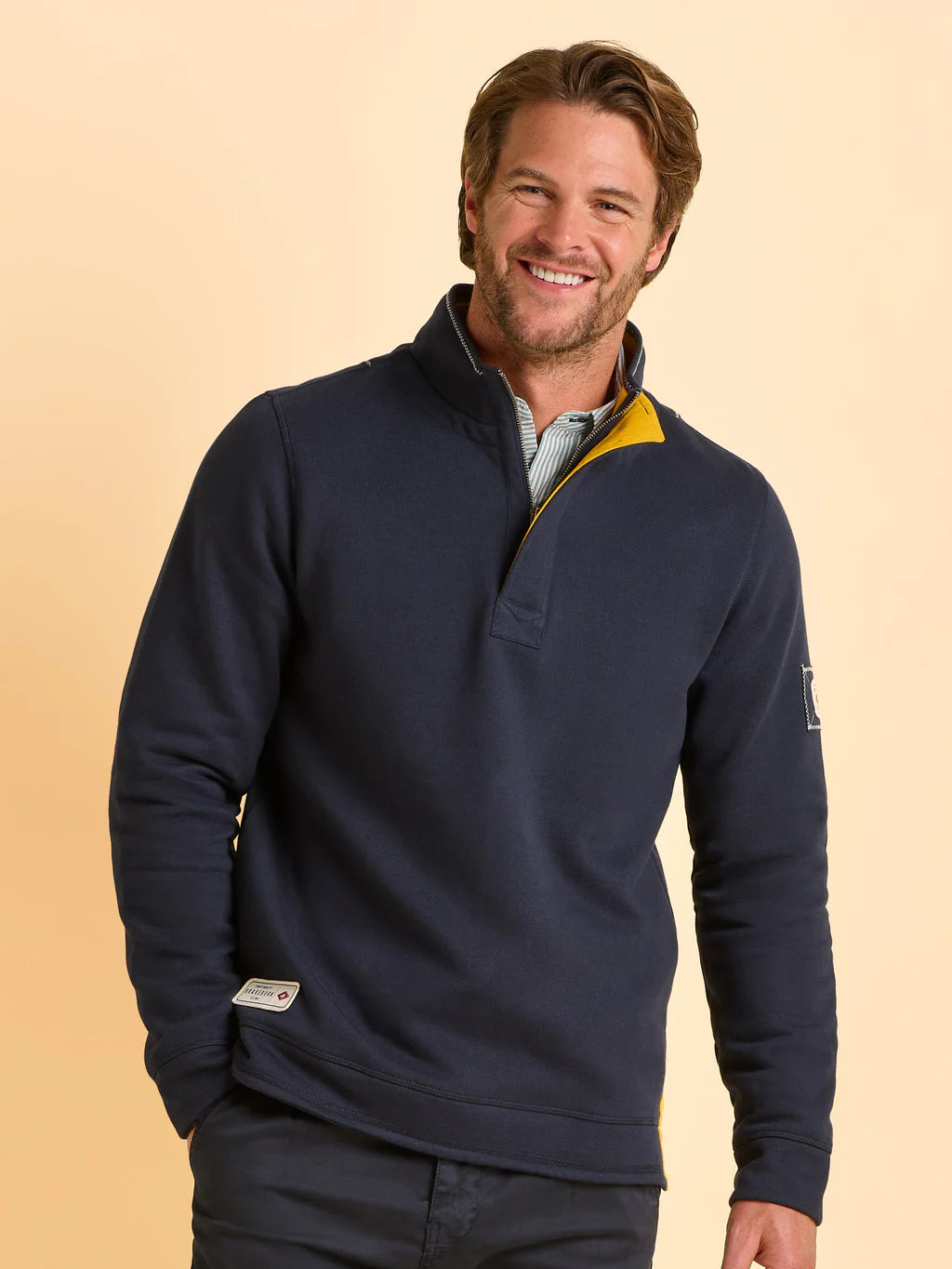 Menswear Brakeburn Abbotsbury Quarter Zip Sweatshirt