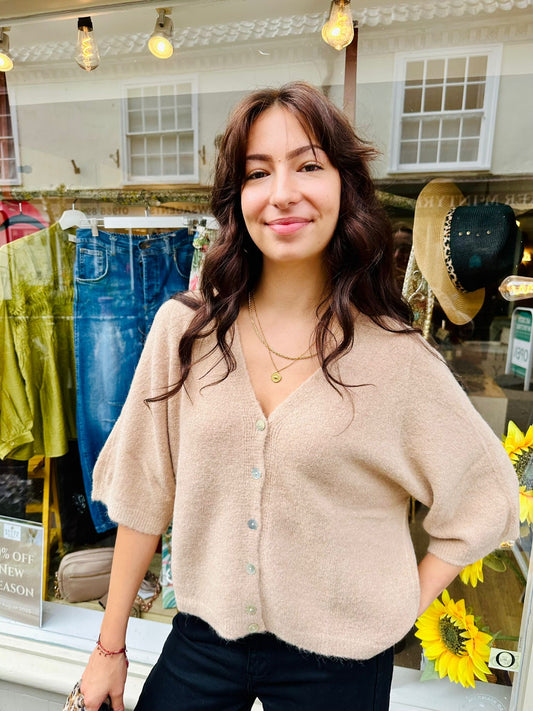 The Amie Alpaca mix knitted cardigan/jumper- Camel