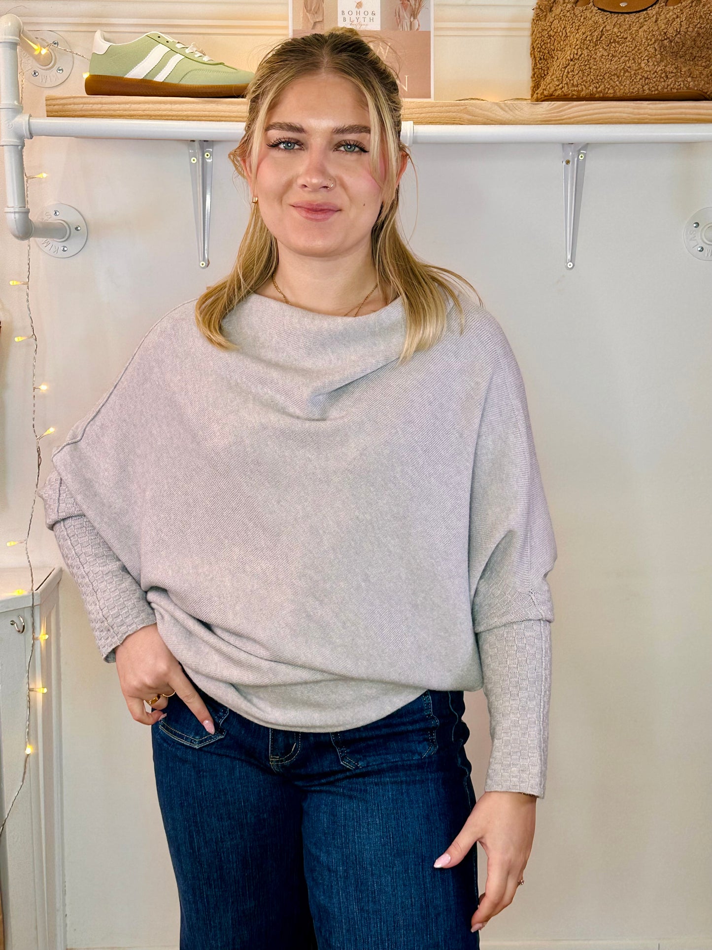 Light Grey Super Soft Asymmetrical Jumper