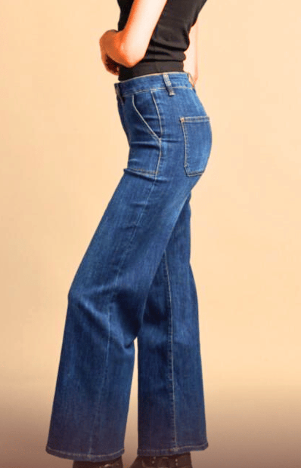 The Bramfield wide leg jeans - mid denim