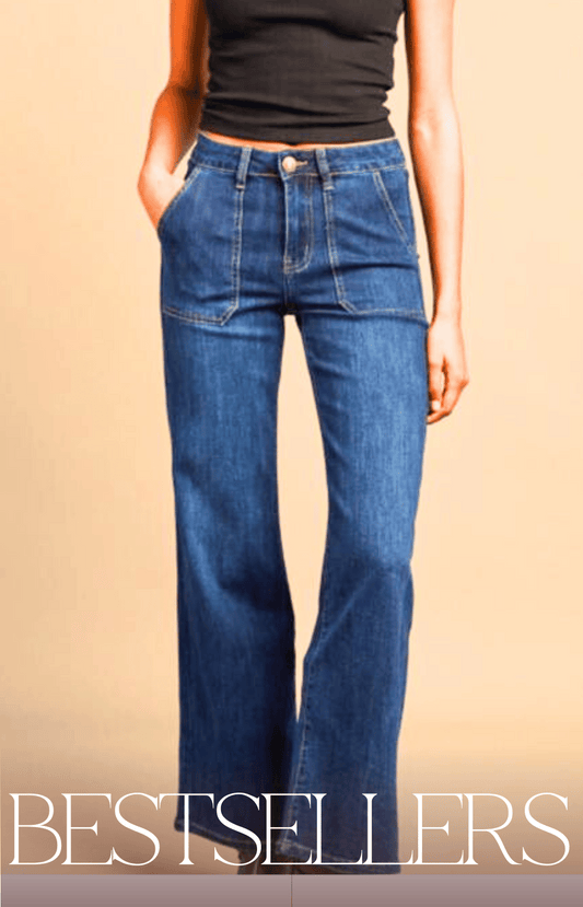 The Bramfield wide leg jeans - mid denim
