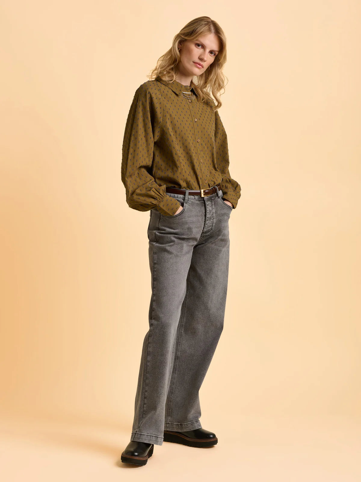 Julia Cotton Dobby Blouse