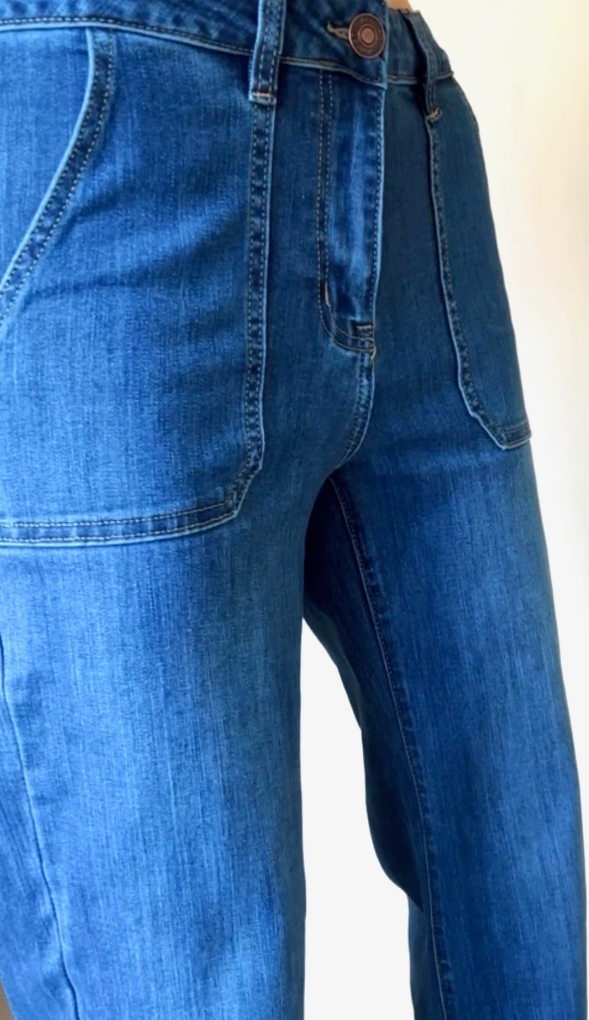 The Bramfield wide leg jeans - mid denim