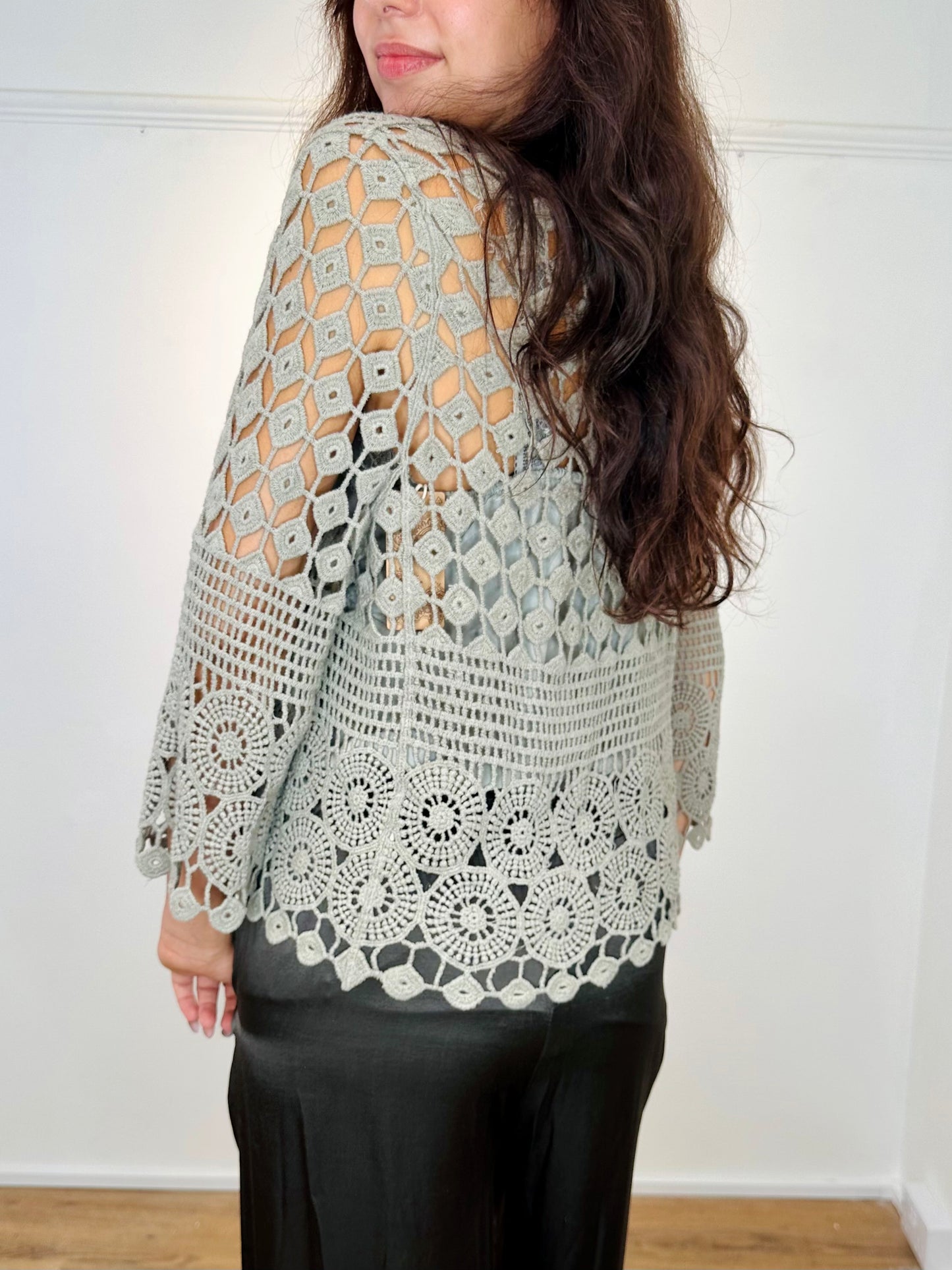 Lace Autumn cardigan - Mushroom