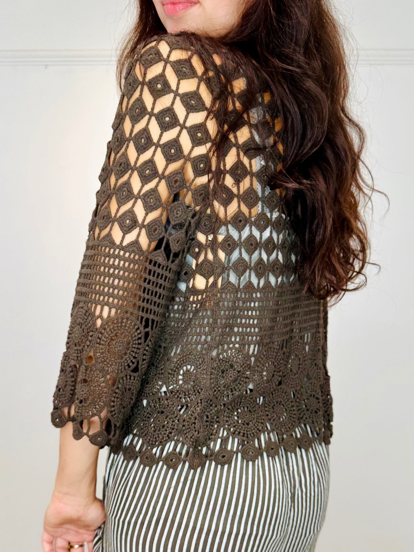 Lace Autumn cardigan - Mushroom