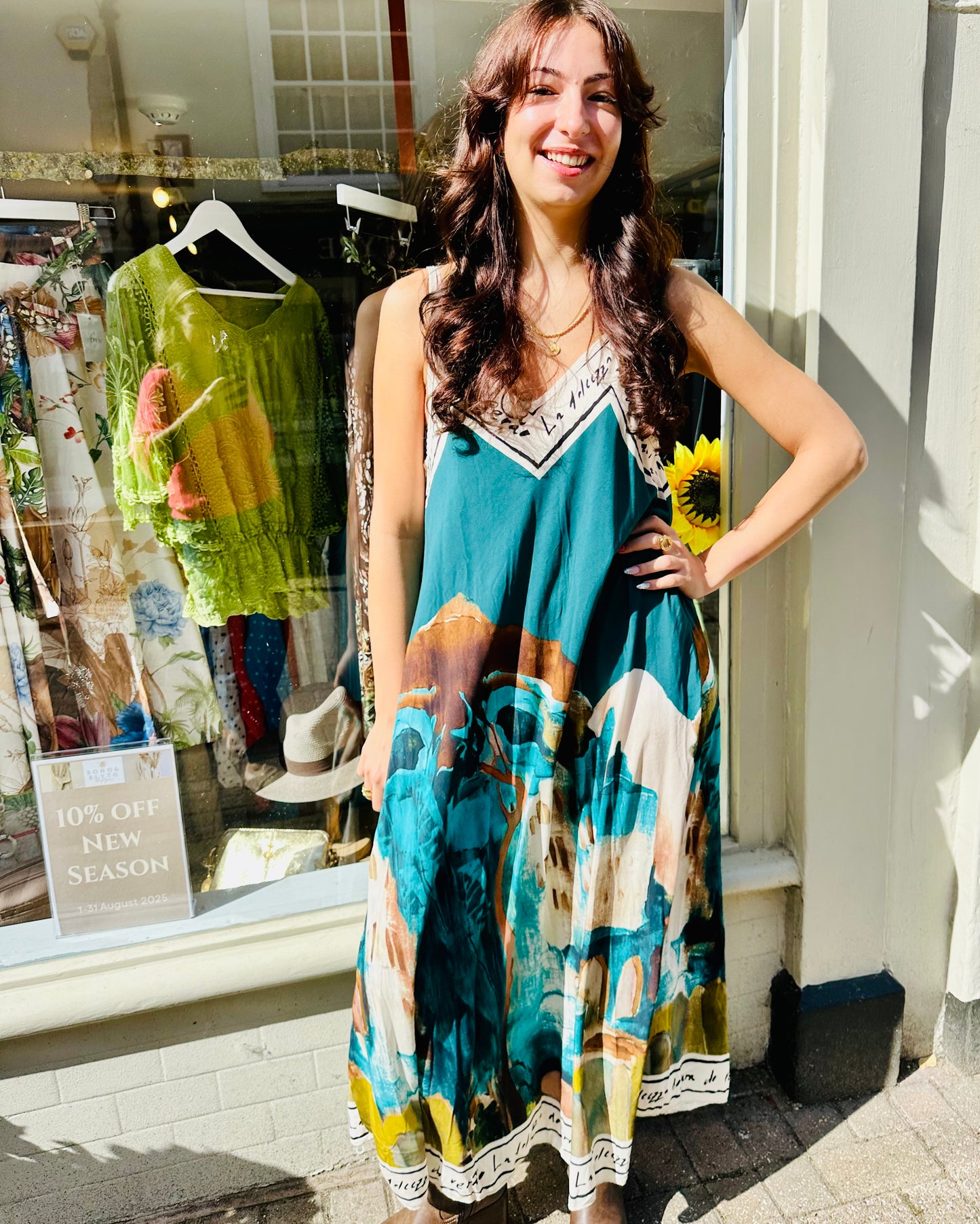 Pretty Polly painted landscape Dress - Chocolate