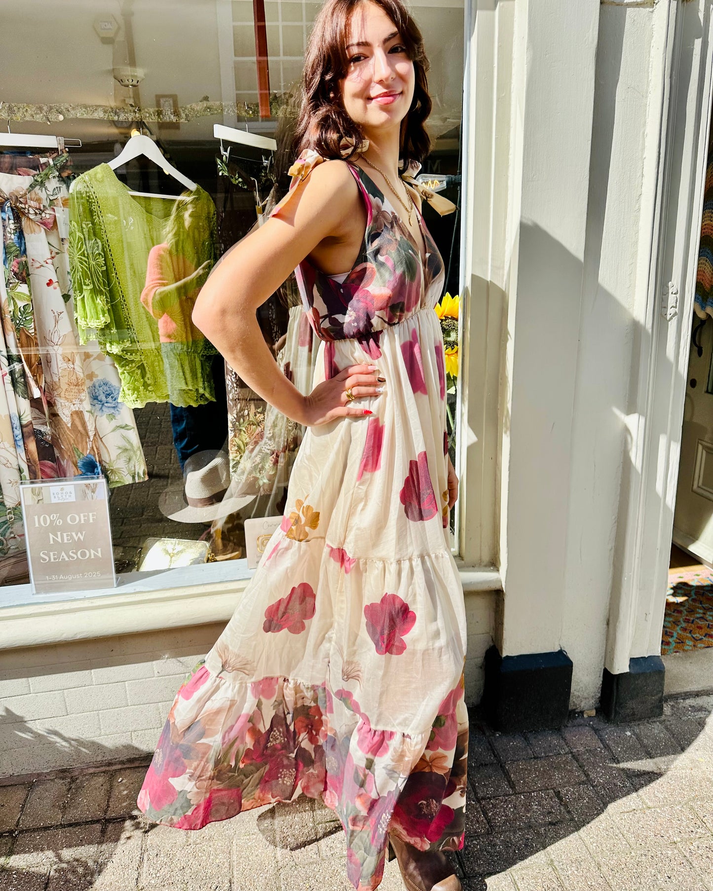 Mandy floral bloom boho maxi dress