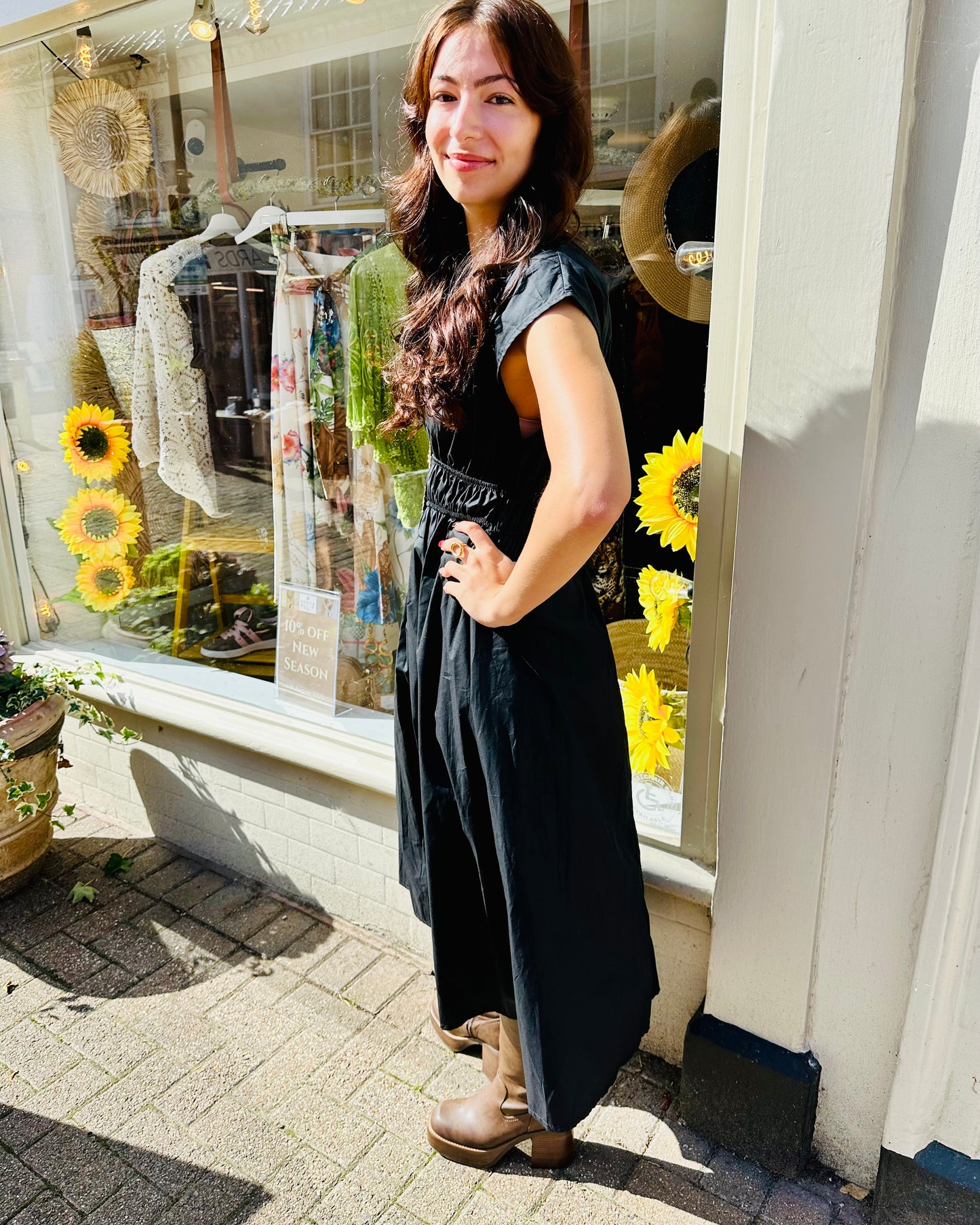 Sunflower Black Midi dress