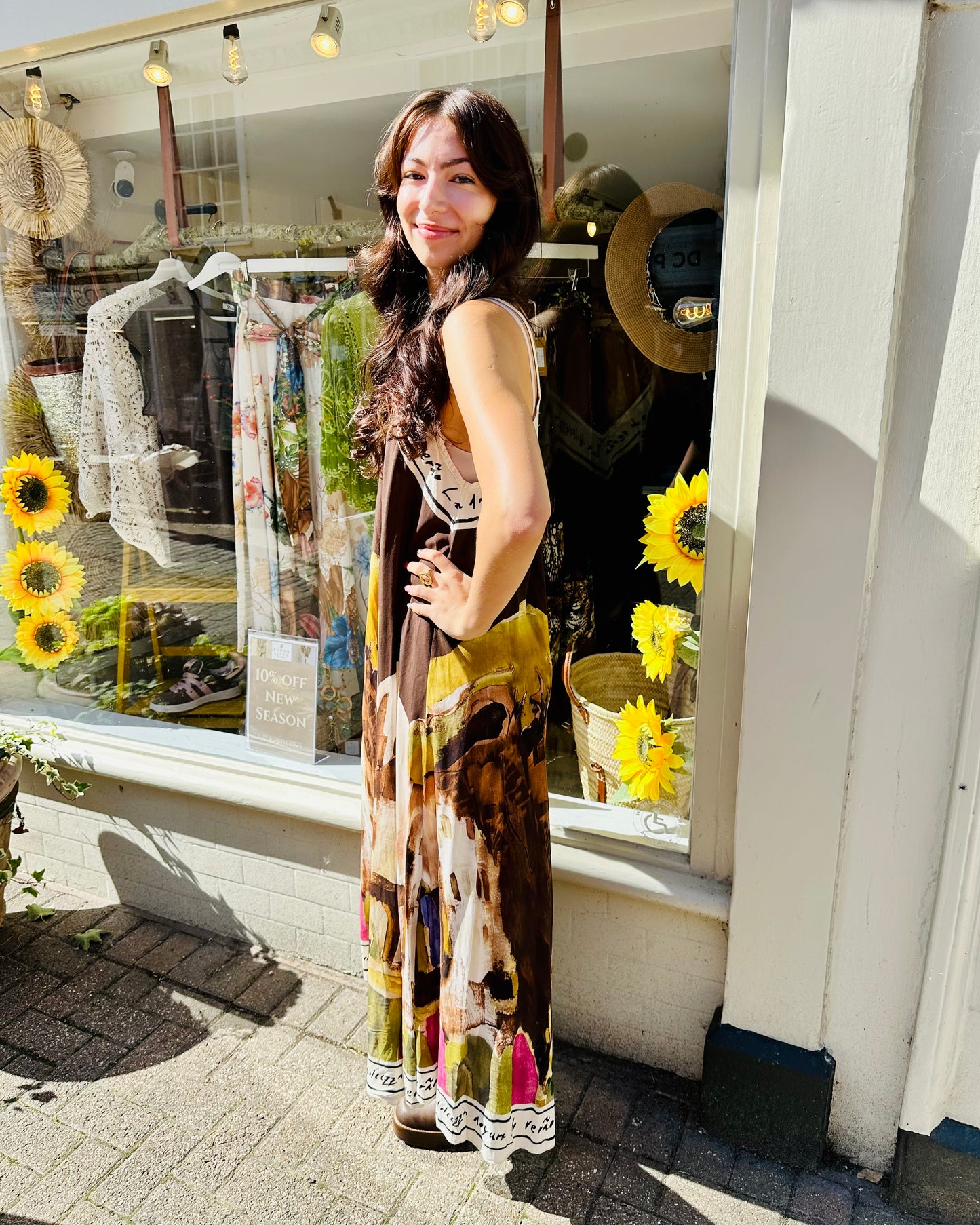 Pretty Polly painted landscape Dress - Chocolate