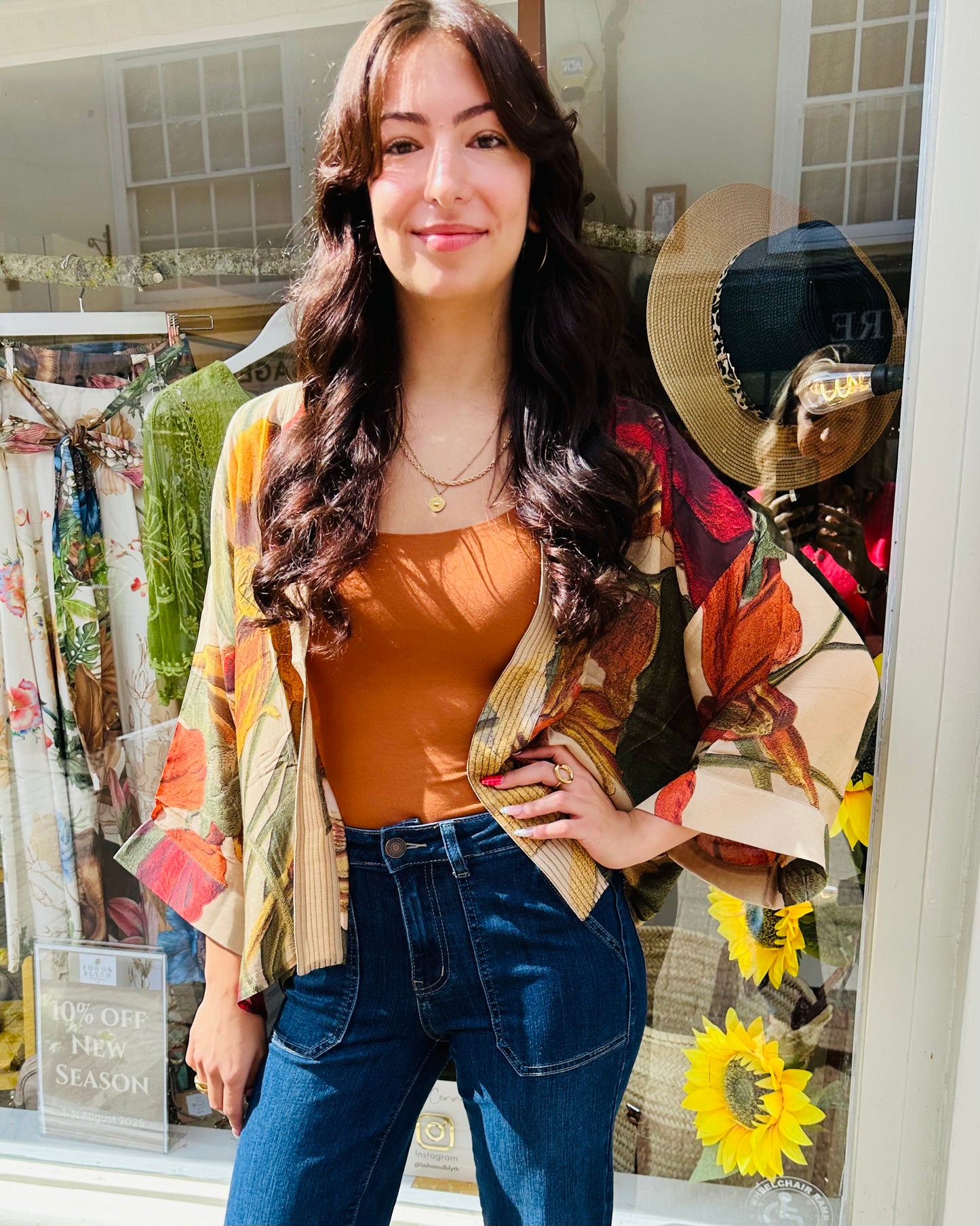 One Hundred stars- Nasturtium Fawn Kimono