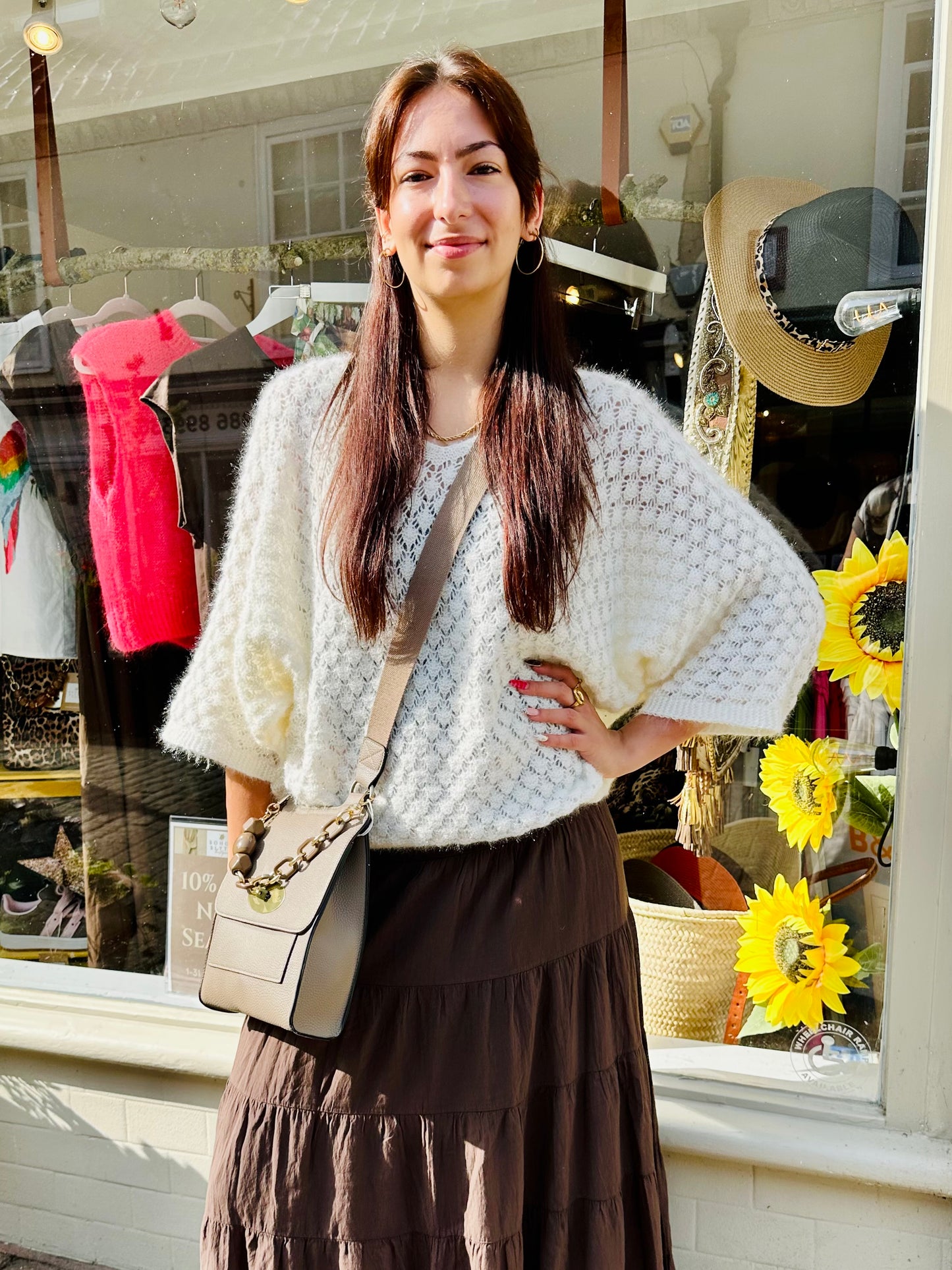 White Textured Knit