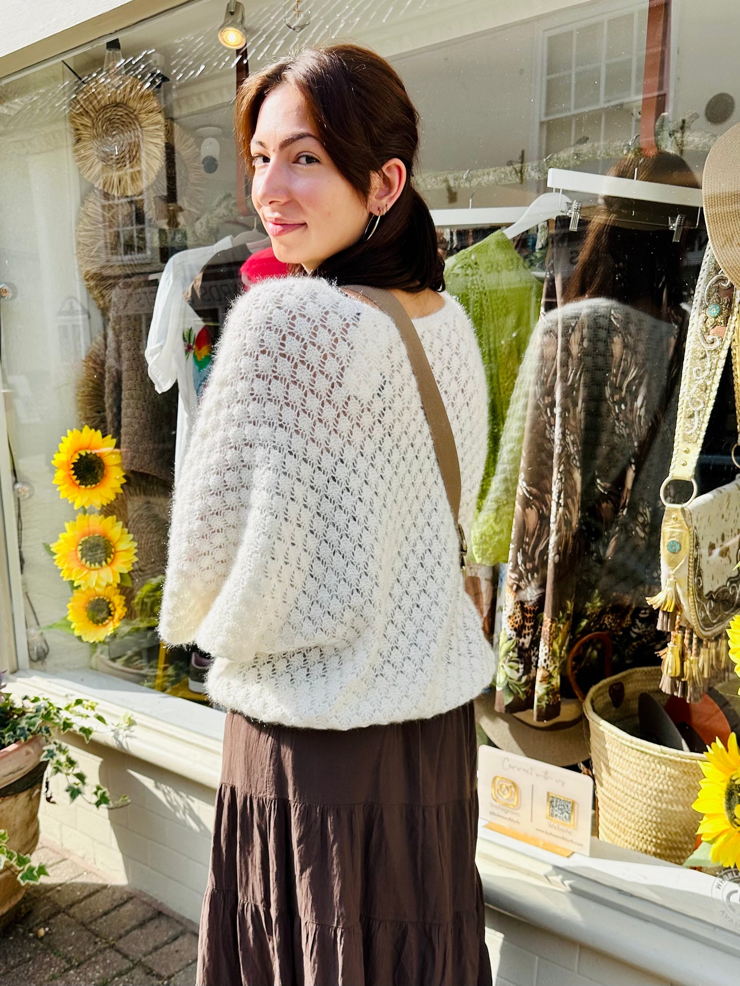 White Textured Knit