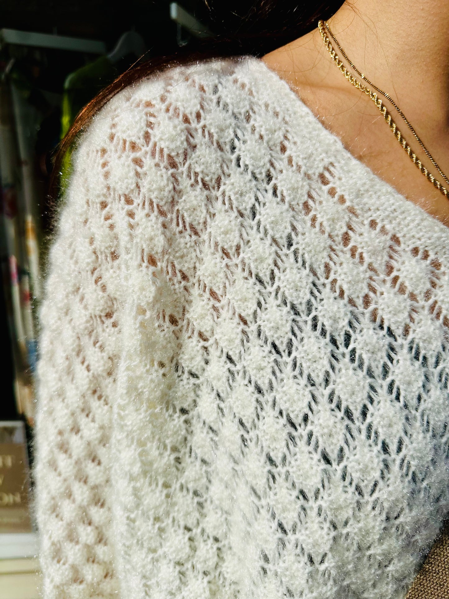 White Textured Knit