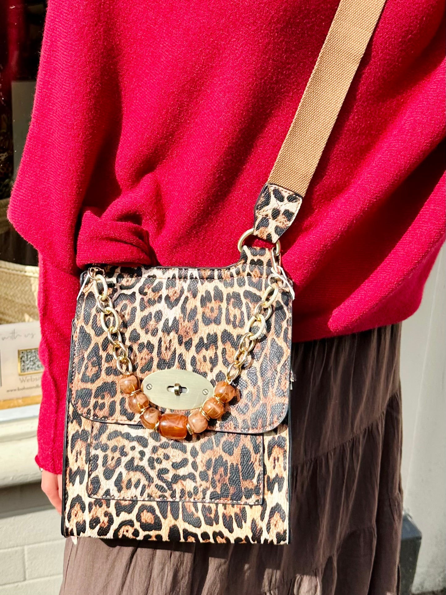 Taupe Crossbody Everyday Vegan Leather Bag