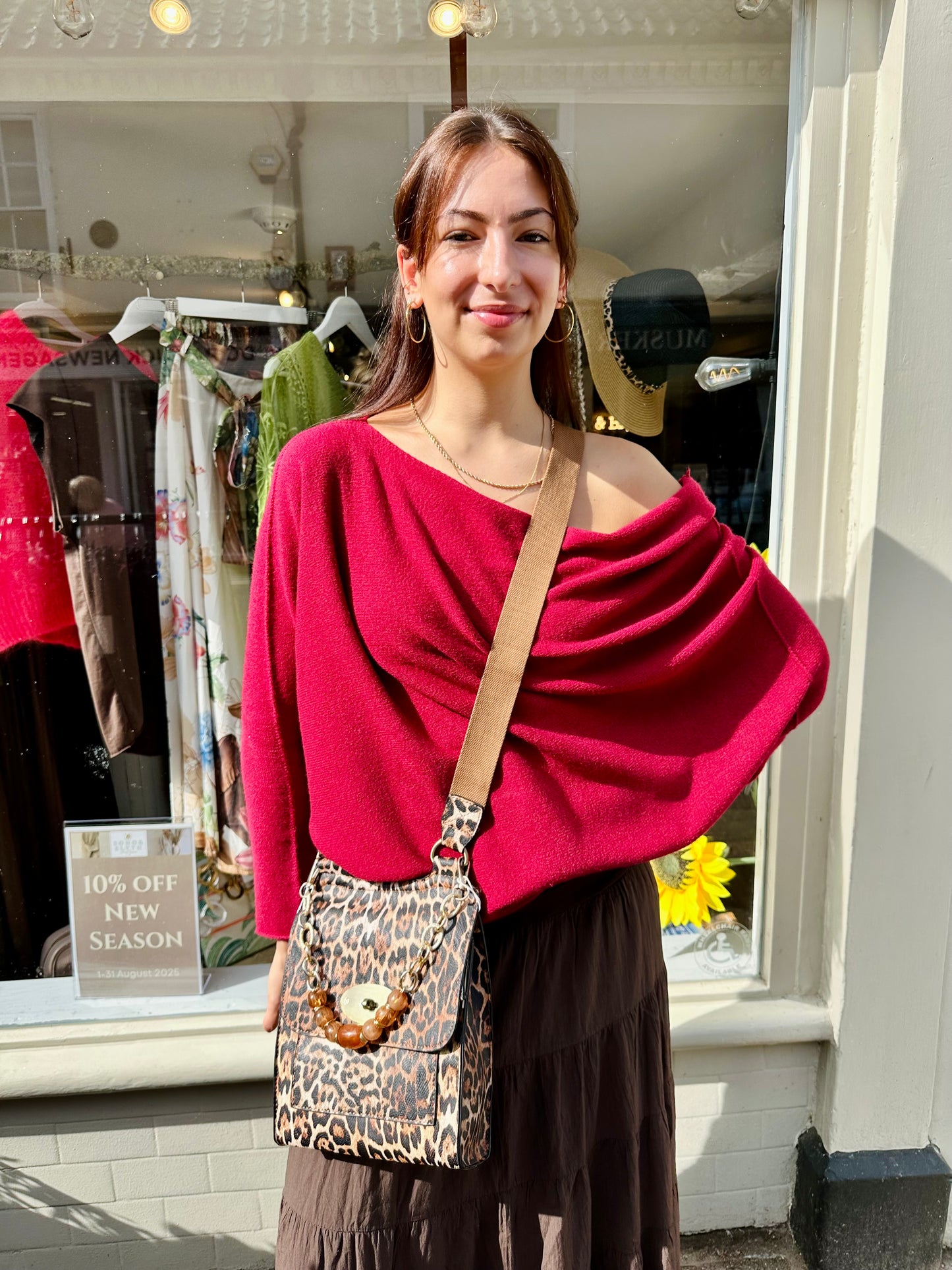 Dayna Draped, Asymmetric Knitted Jumper - Burnt Orange