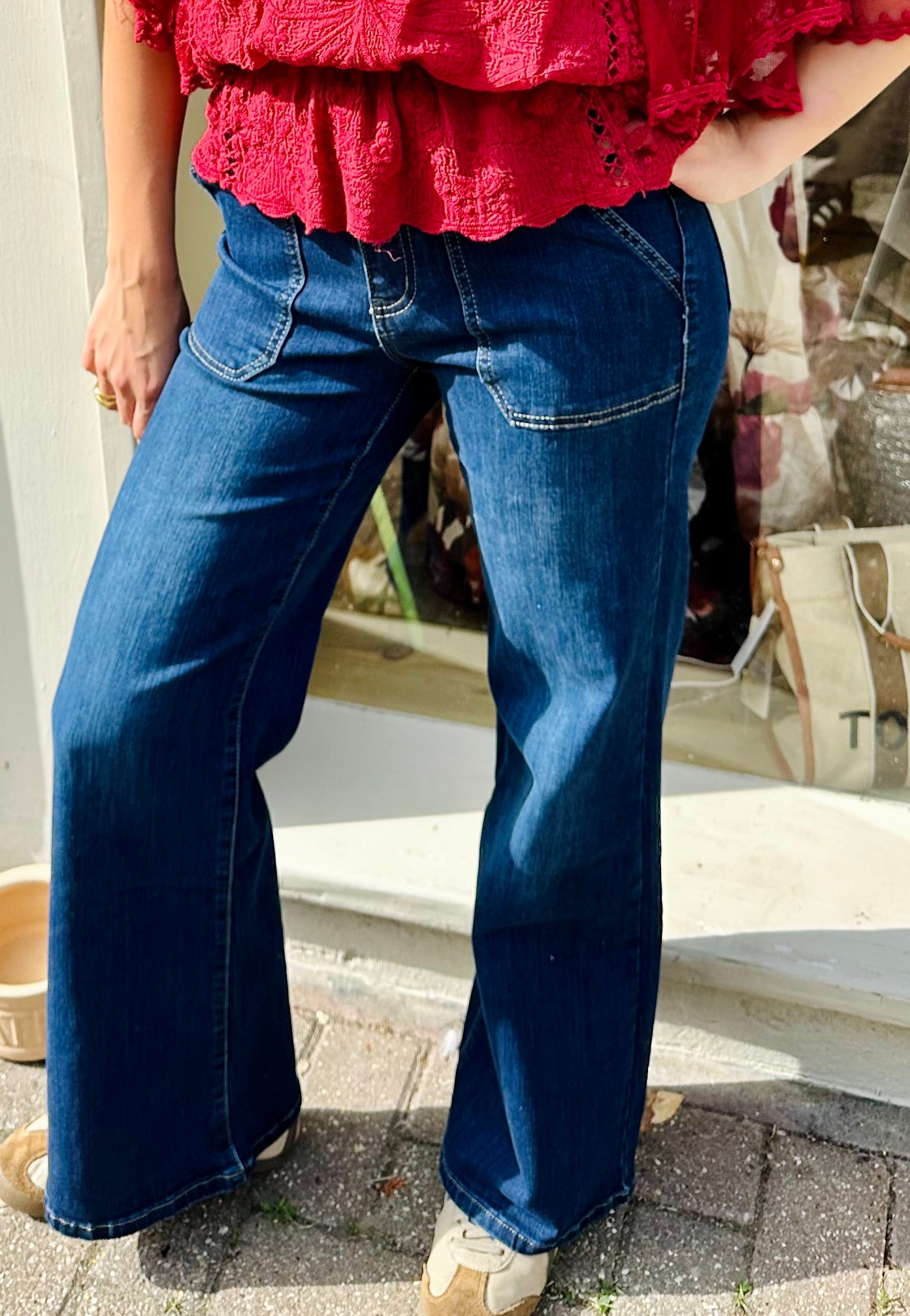 The Bramfield wide leg jeans - dark denim