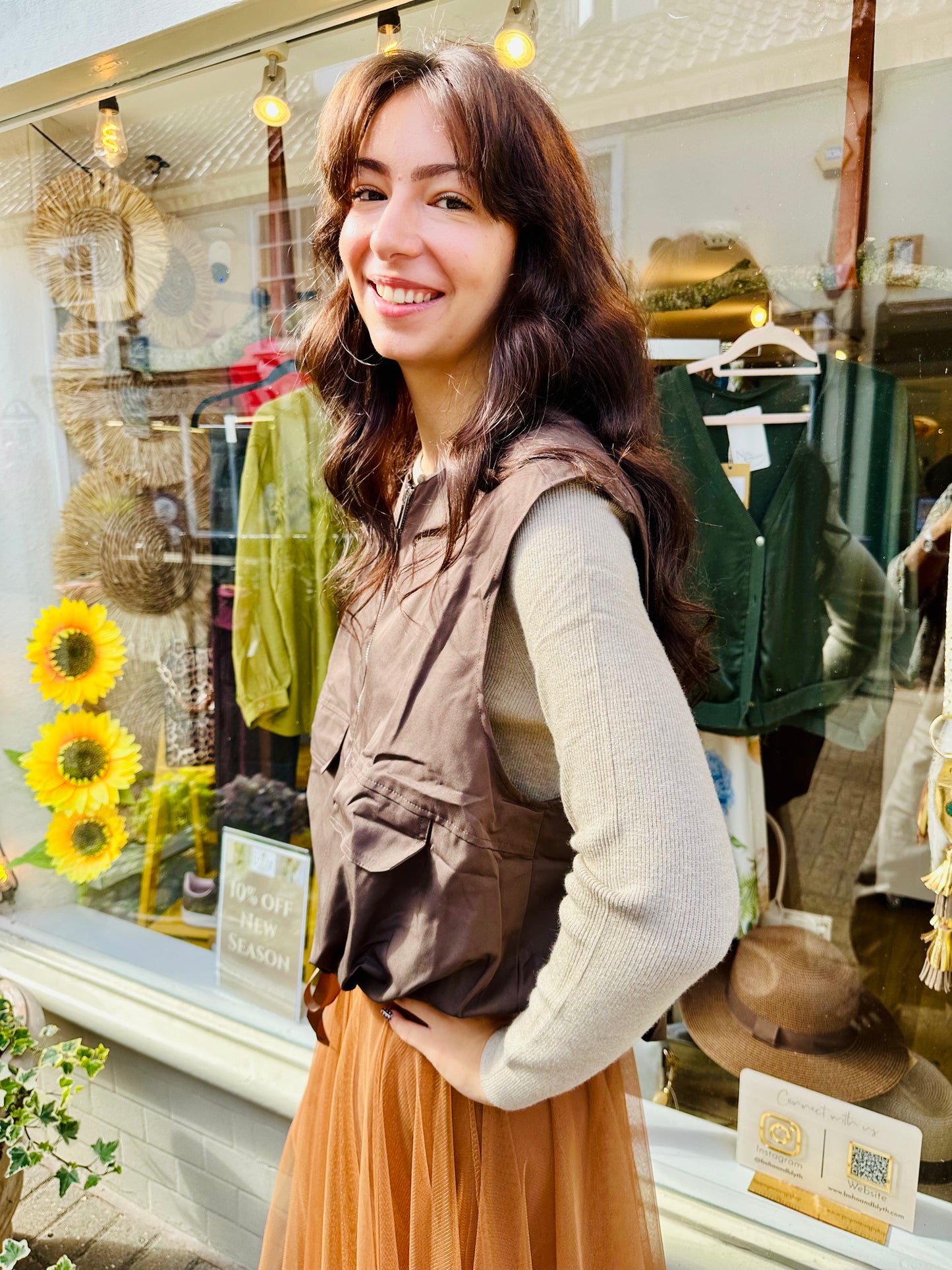 Chelsea Brown Utility Gilet- Chocolate Brown