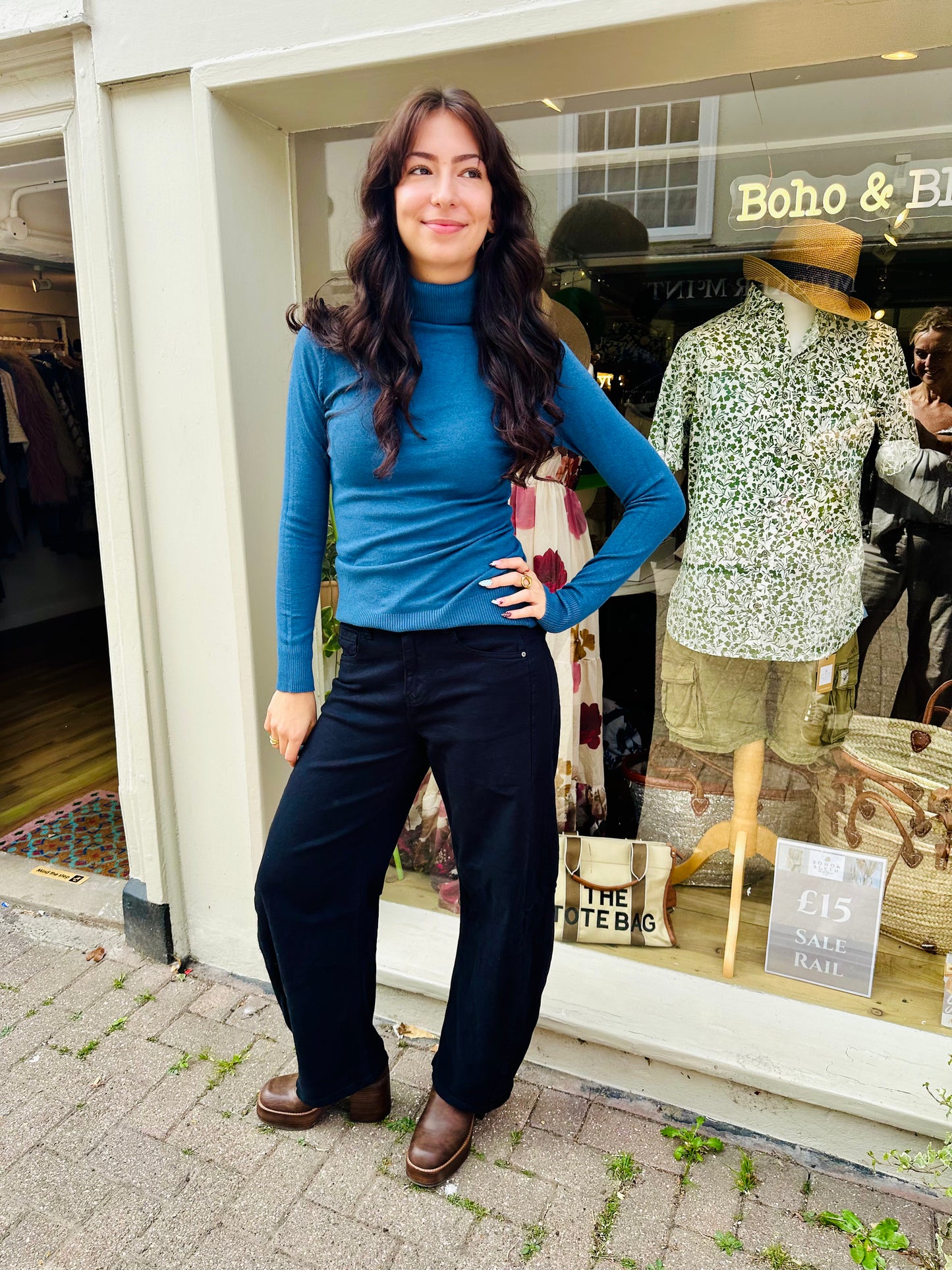 Sophia Supersoft Roll Neck knit- Blue
