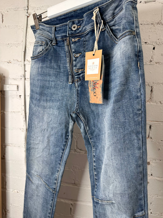 The Diss four button hole jeans - mid denim