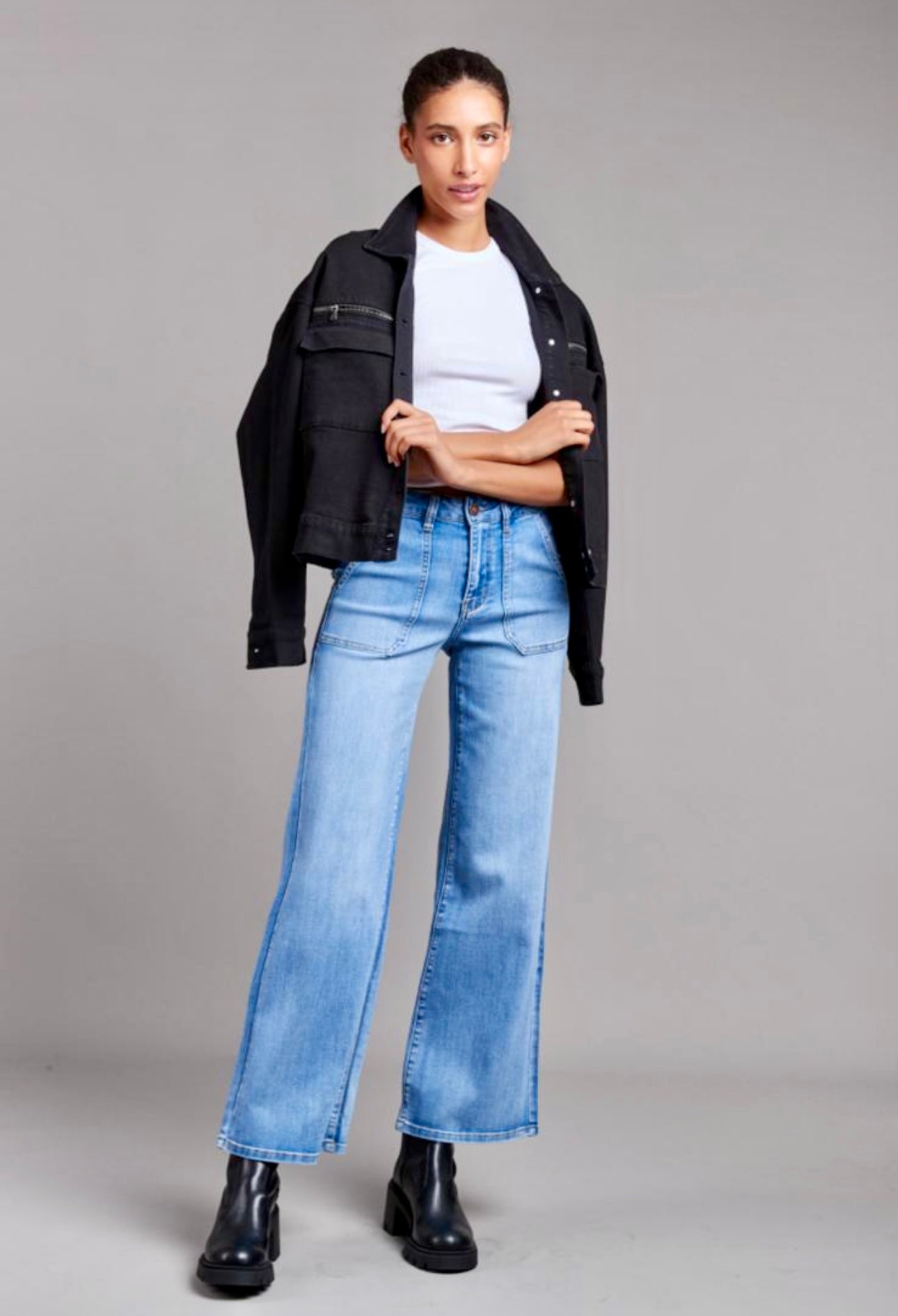 The Chediston wide leg jeans - light denim