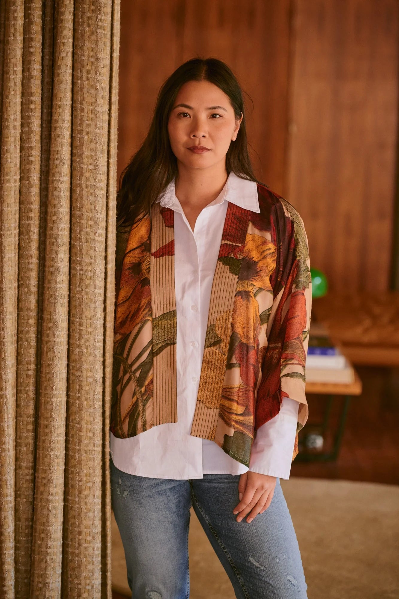 One Hundred stars- Nasturtium Fawn Kimono