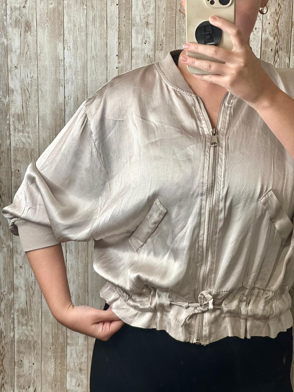 Charlie Champagne silky bomber jacket