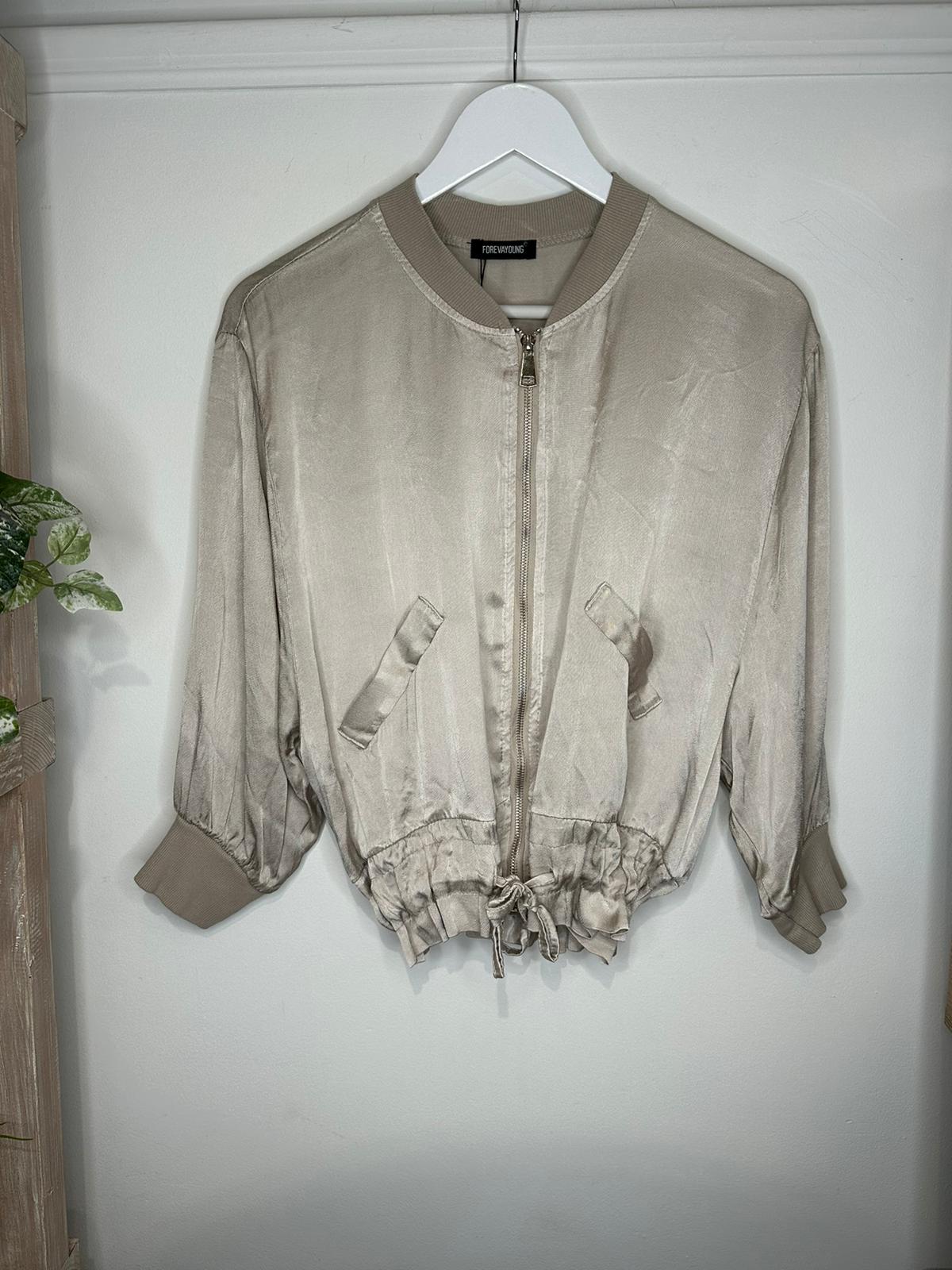 Charlie Champagne silky bomber jacket