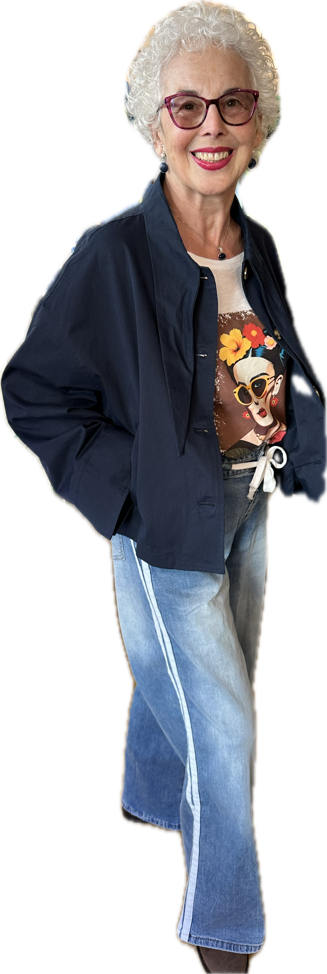 The Laxfield wide leg stripe jeans  dark denim