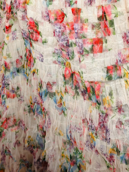 The Louisa Tulle Tiered Flower Print Skirt