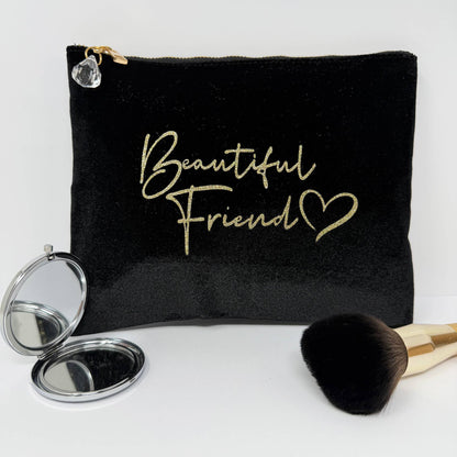 'Beautiful Friend' Velvet Feel Make Up Bag