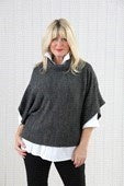 Cowl Poncho Top - Charcoal