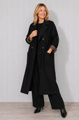 Cord Button Coat - Black