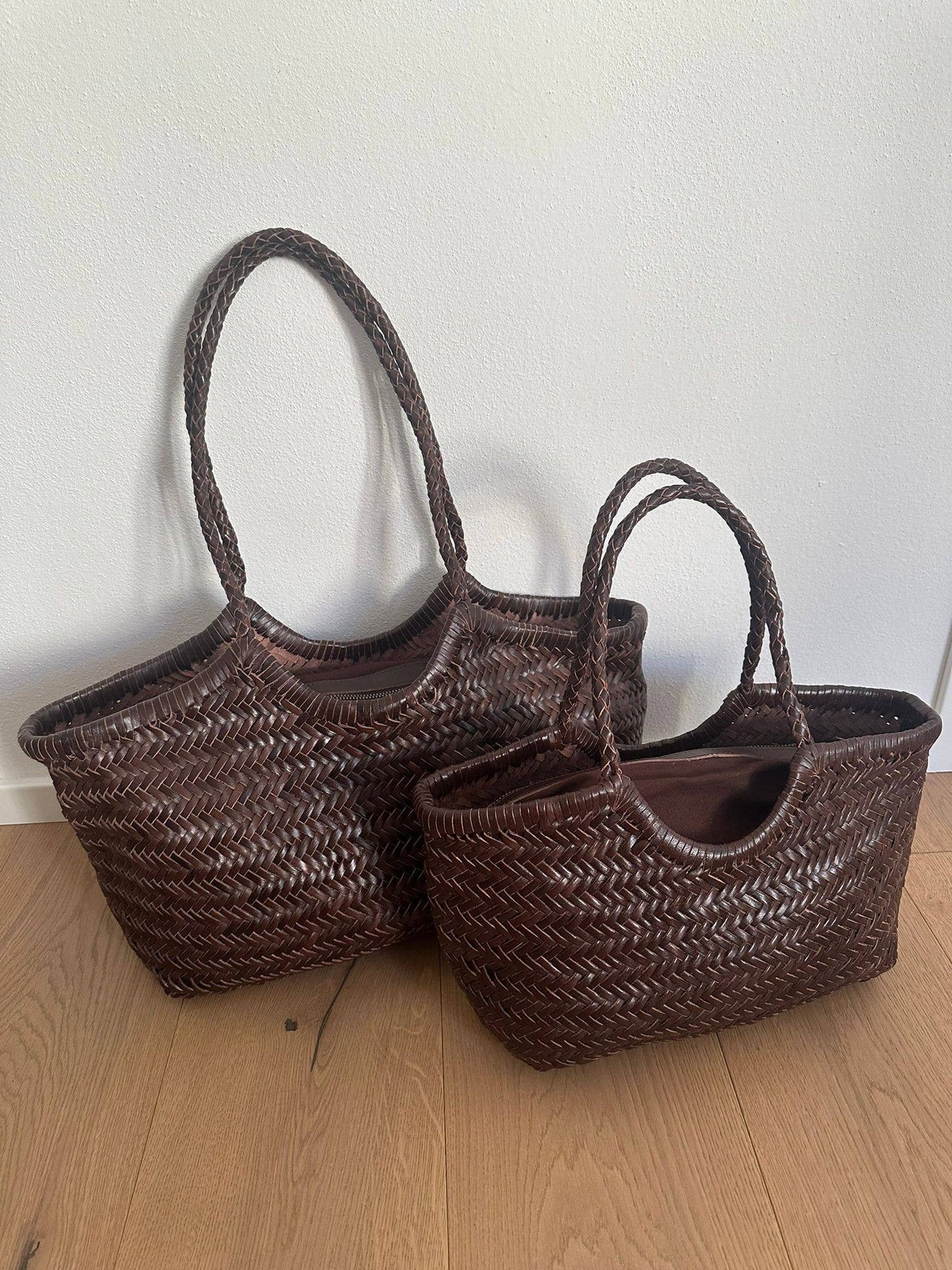 DORA PREMIUM - large hand-woven in genuine leather