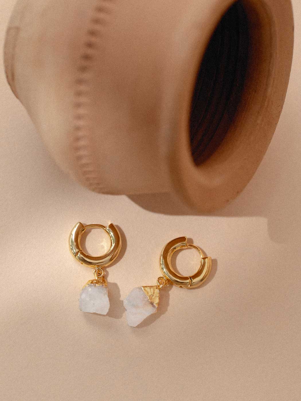 LUNA MOONSTONE HOOPS