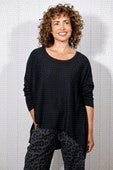 Slouchy Block Colour Knit Top - Black