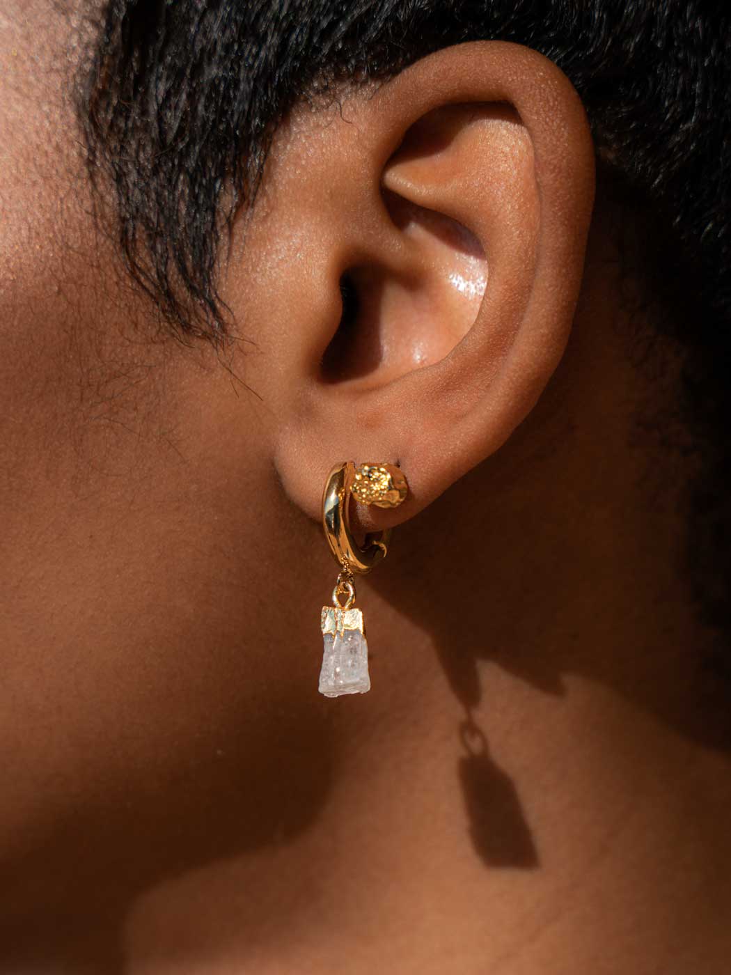 LUNA MOONSTONE HOOPS