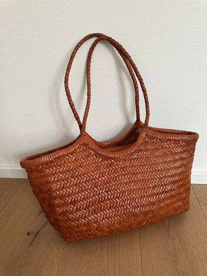 DORA PREMIUM - large hand-woven in genuine leather