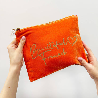 'Beautiful Friend' Velvet Feel Make Up Bag