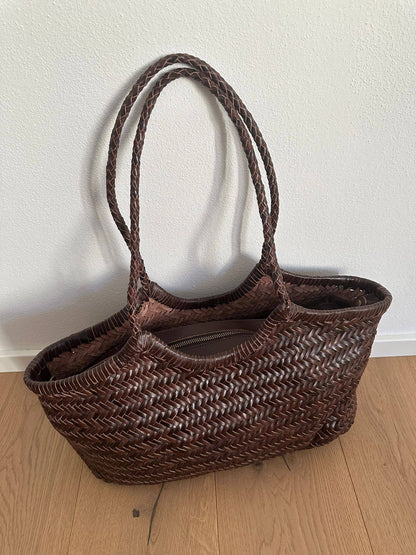 DORA PREMIUM - large hand-woven in genuine leather