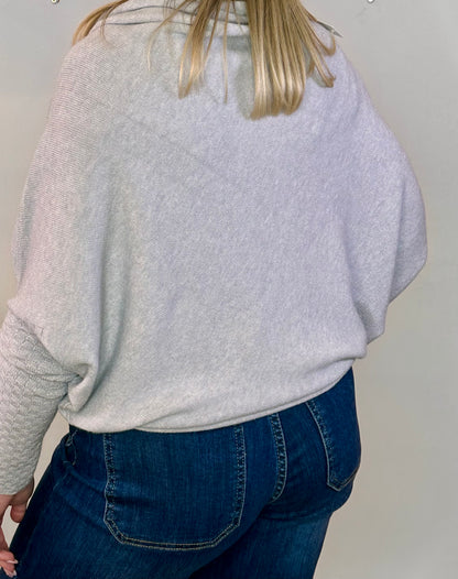 Light Grey Super Soft Asymmetrical Jumper