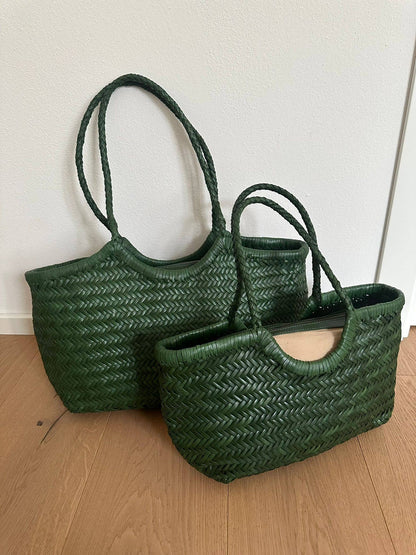 DORA PREMIUM - large hand-woven in genuine leather