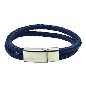 Blue Leather Bracelet