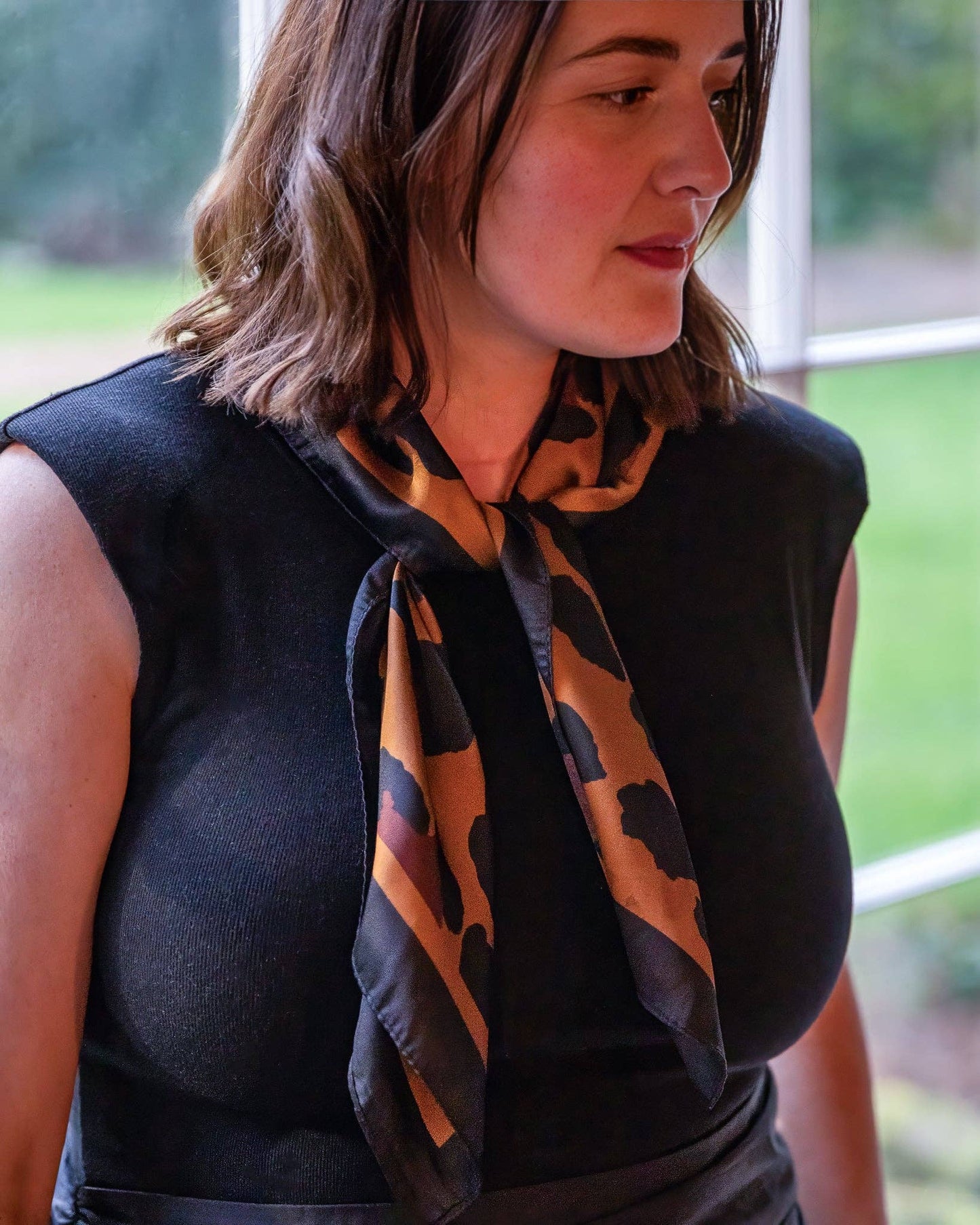 Luna Scarf | Large Leopard Print