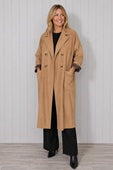 Cord Button Coat - Camel