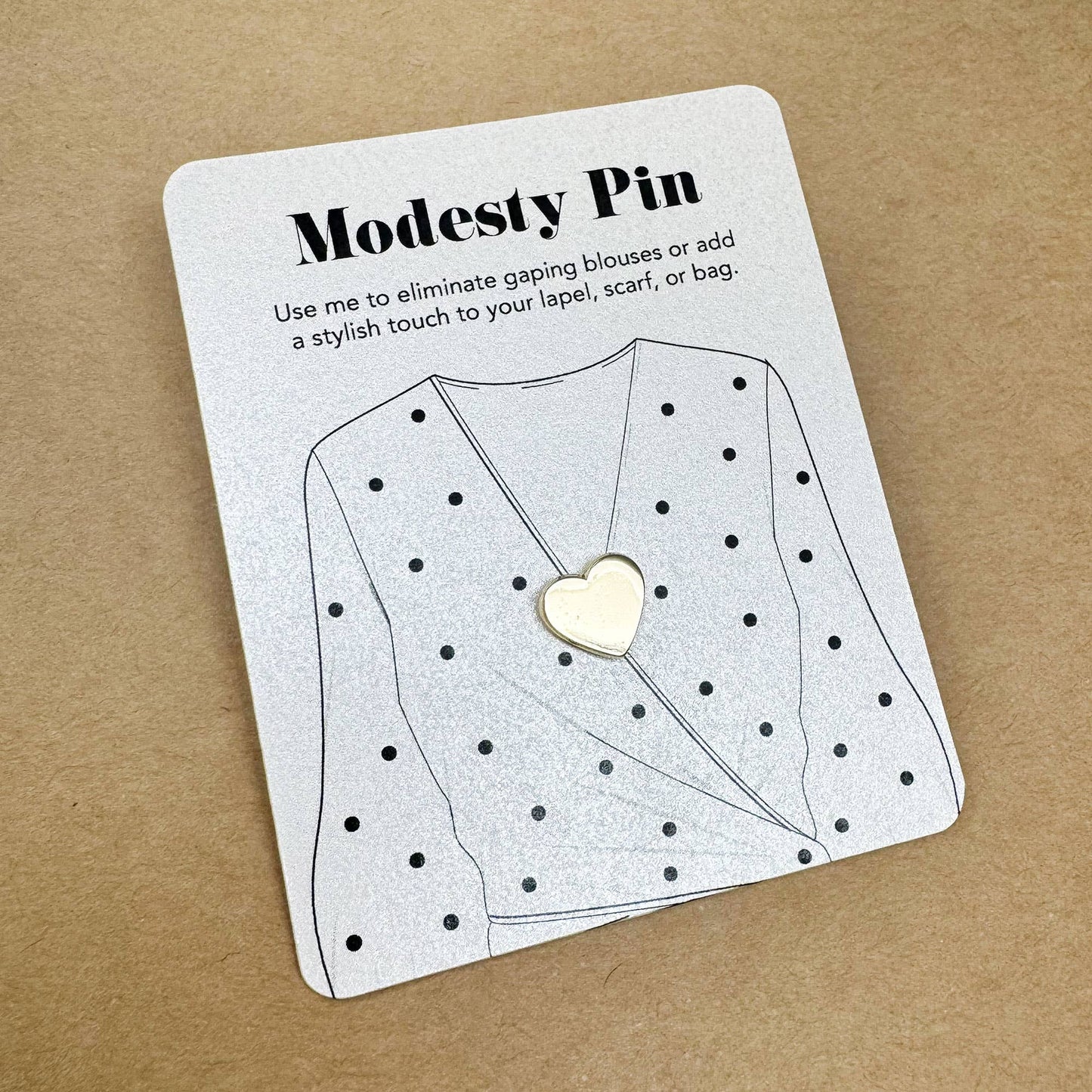 Modesty Heart Pin Brooch